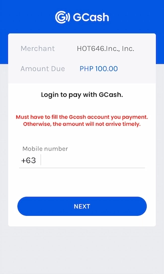 Step 3: Enter your phone number to log in to GCash.